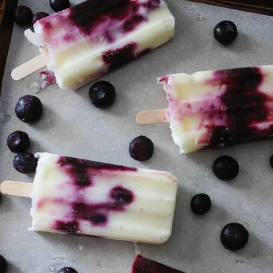 Blueberry Compote Popsicles