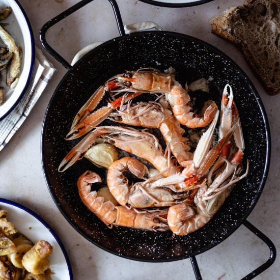 Oven baked crayfish w truffle oil
