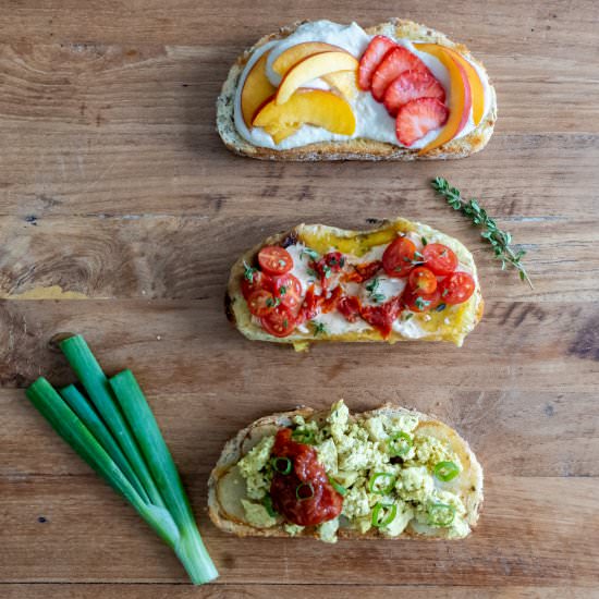 Vegan Brunch Toast Three Ways