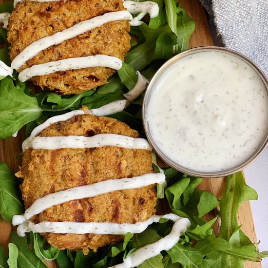 Tuna Patties & Lemon Dill Sauce