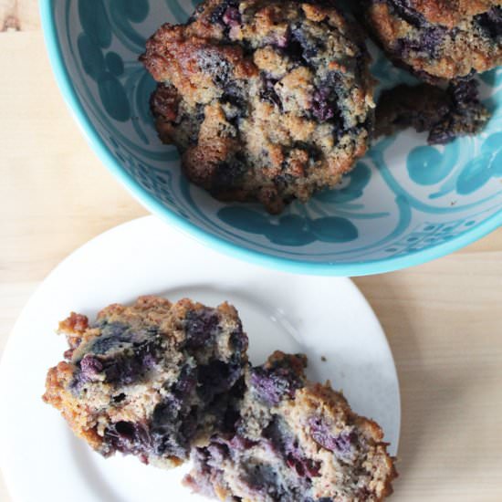 Paleo Bakery Style Blueberry Muffin