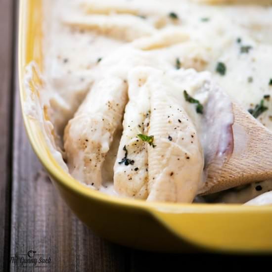 Cheese Stuffed Shells w/ Alfredo
