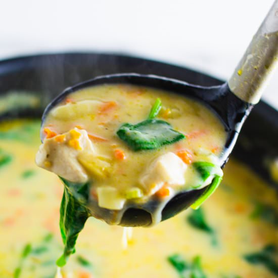 Cream of Chicken and Gnocchi Soup
