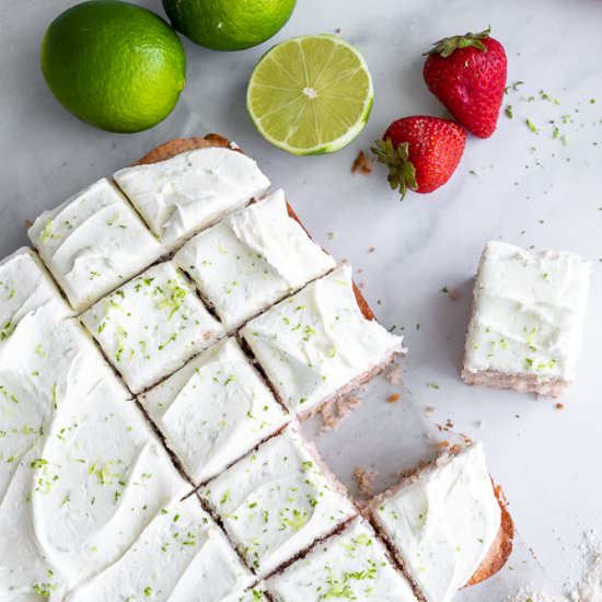 Strawberry Cake w/ lime buttercream