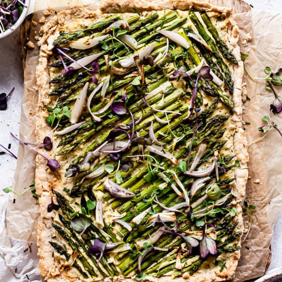 Vegan Asparagus Shallot Tart
