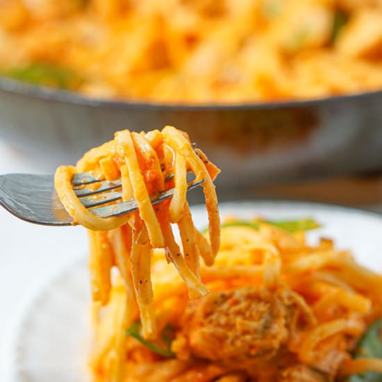 Low Carb Creamy Red Pepper Pasta