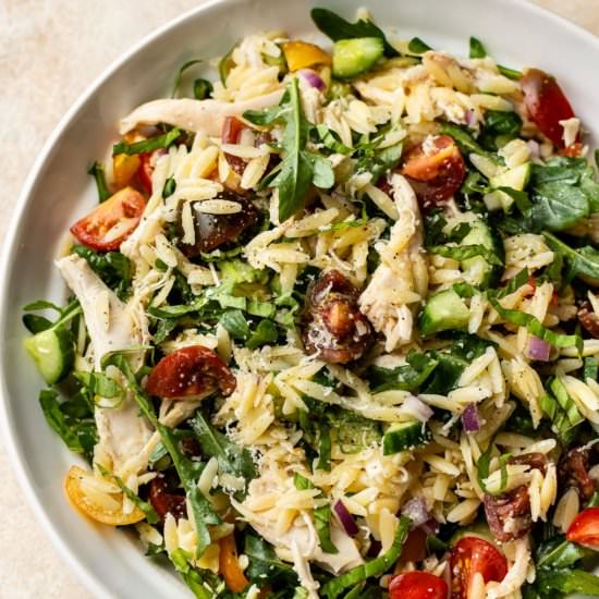 lemon orzo salad with chicken