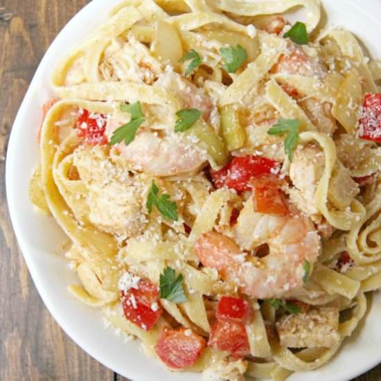 Cajun Chicken & Shrimp Alfredo