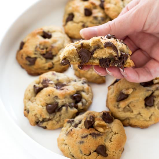 Thick Chocolate Chip Walnut Cookies