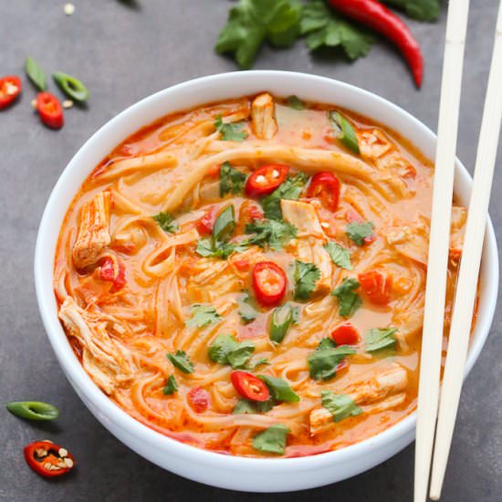 Thai Spicy Chicken Noodle Soup