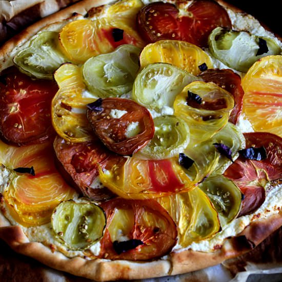 Whipped feta & tomatoes tart