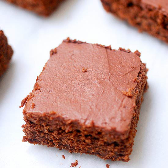 Sourdough frosted fudge brownies