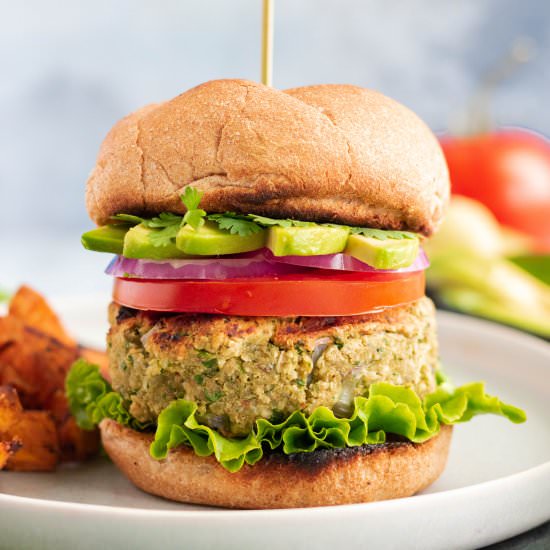 Spicy Avocado Veggie Burger