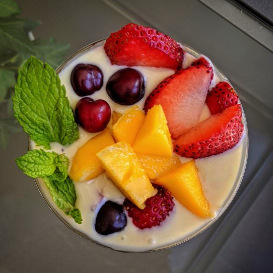 Cardamom Saffron Rosewater Custard