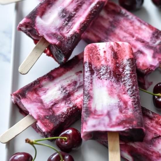 Cherry Goat Cheese Paletas