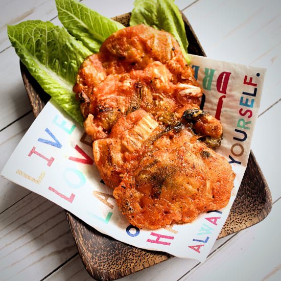 Shrimp, Pork Belly, Kimchi Fritters