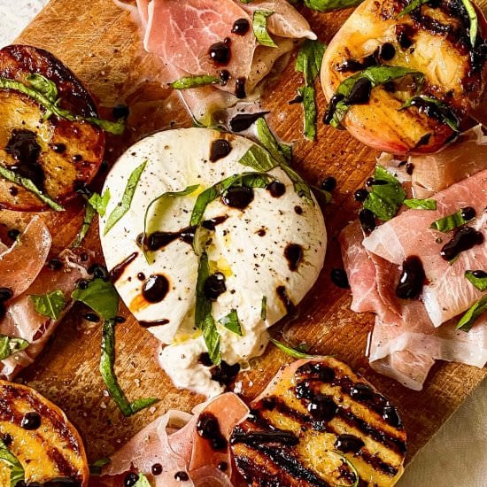 Burrata and Grilled Peach Salad