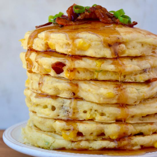 Sweet Corn Pancakes with Bacon