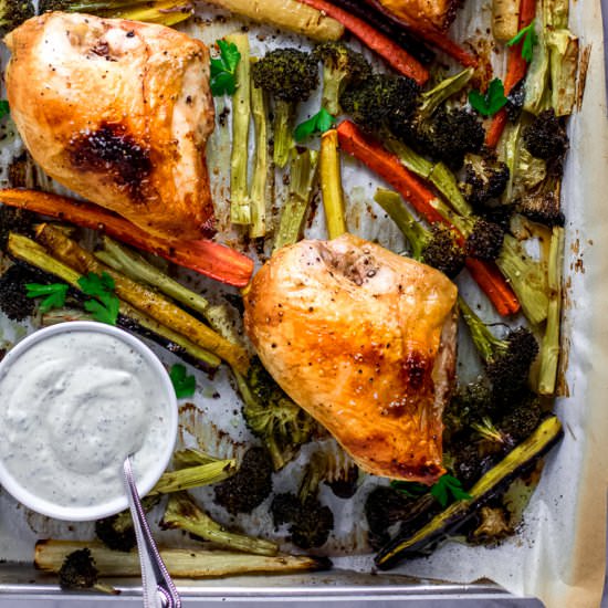 Sheet Pan Chicken Veggies Ranch