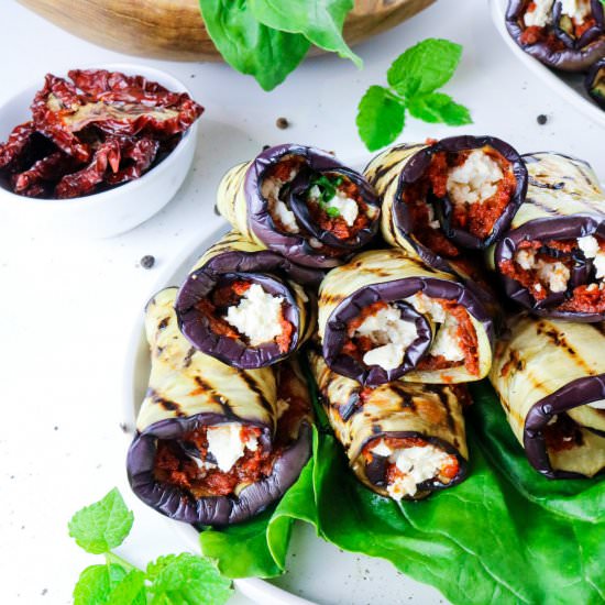 Grilled Aubergine Roll Ups