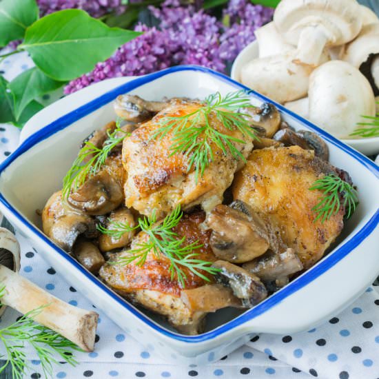 Baked Chicken with Mushrooms