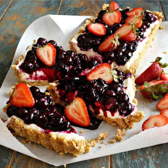 No Bake Blueberry Yogurt Cheesecake