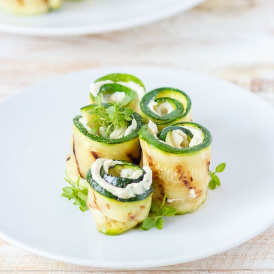 Basil Tofu Zucchini Roll Ups