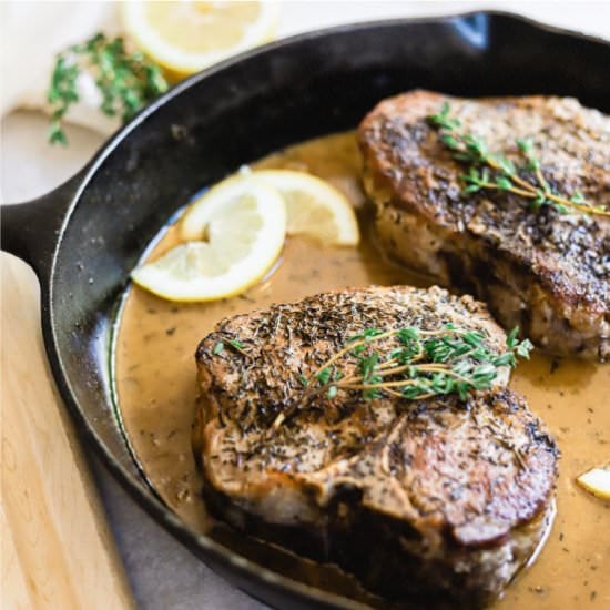 Pork Chops with Lemon Garlic Sauce