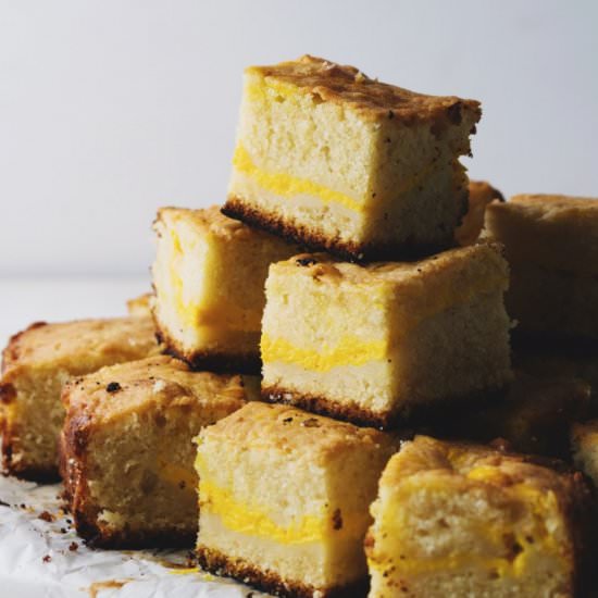 Mango Cheesecake Swirled Cake