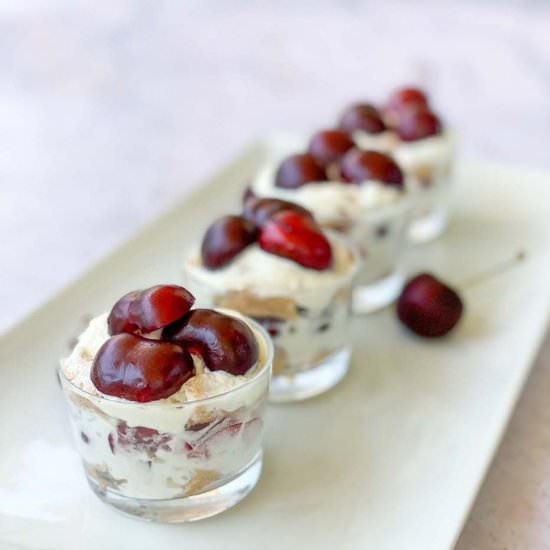 Mini Cherry Tiramisu Pots