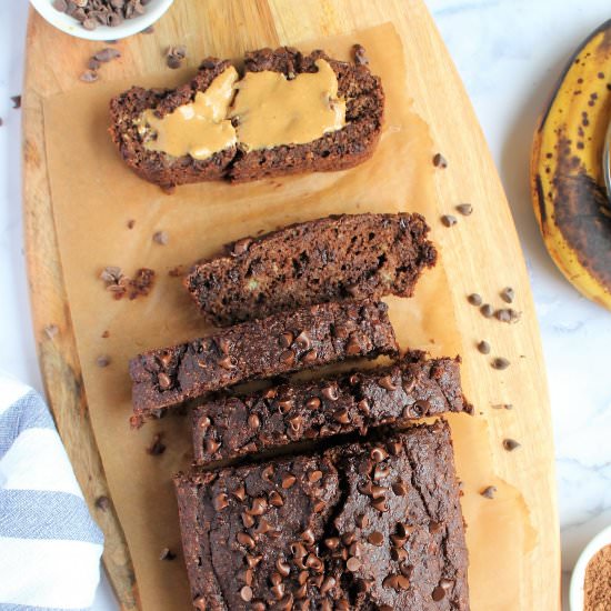 Double Chocolate Banana Bread (GF)