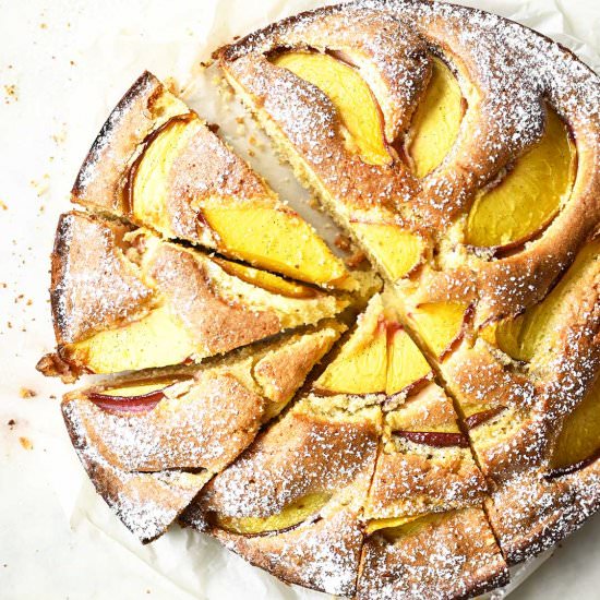Peach almond cake
