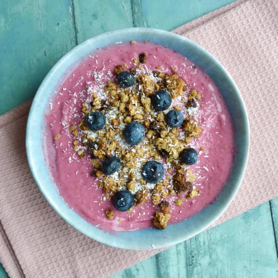 Banana Raspberry Breakfast Pudding