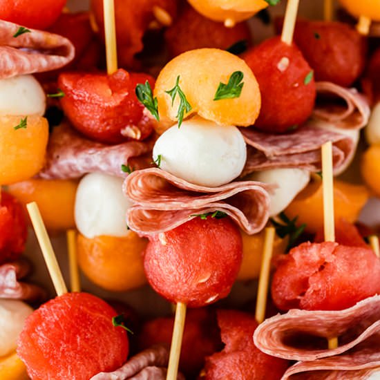 Mini Melon Fruit Kabobs