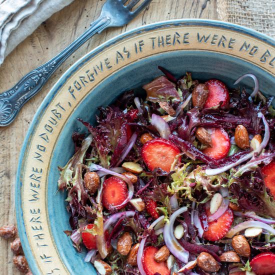 Strawberry Beet Maple Almond Salad