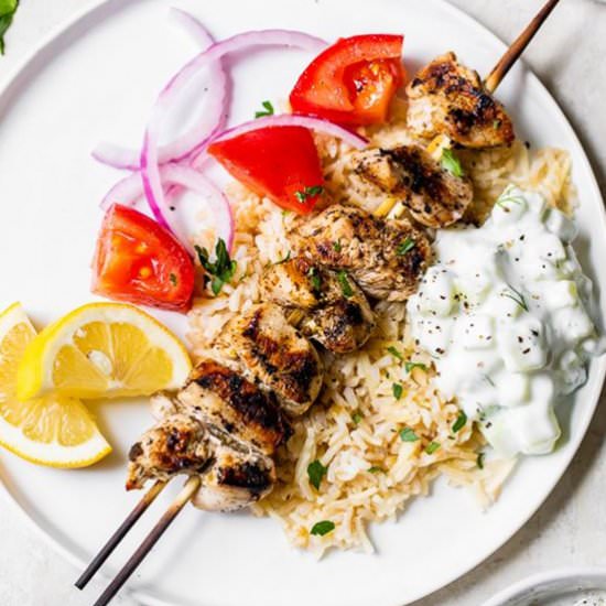 Chicken Kabobs with Yogurt Sauce