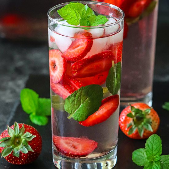 Strawberry flavored water