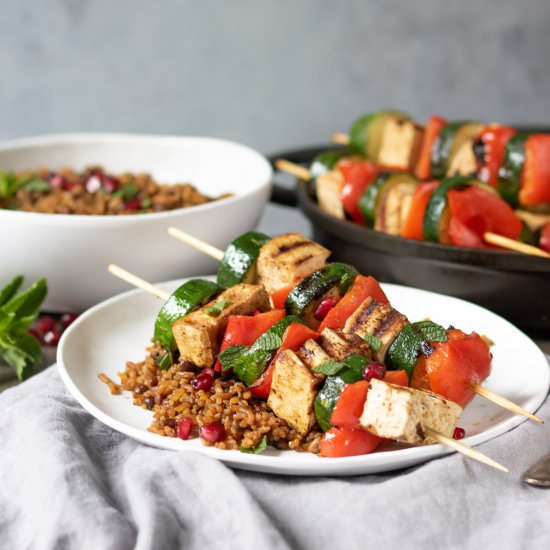 Persian Tofu Vegetable Skewers