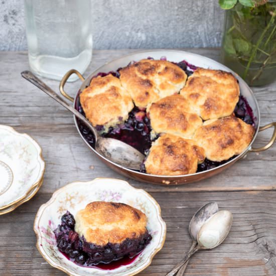 Blueberry & Rhubarb Cobbler