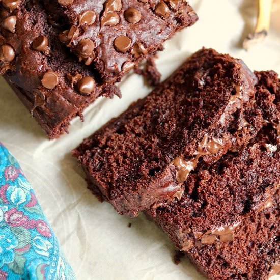 Vegan Chocolate Banana Bread