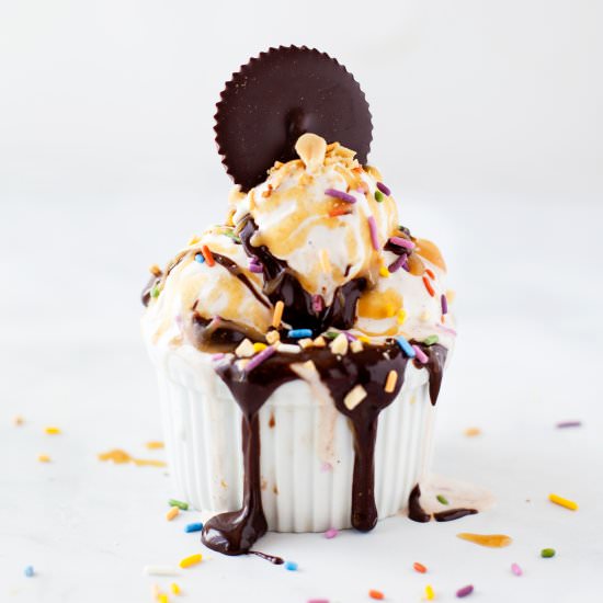 Vegan Peanut Butter Lovers Sundae