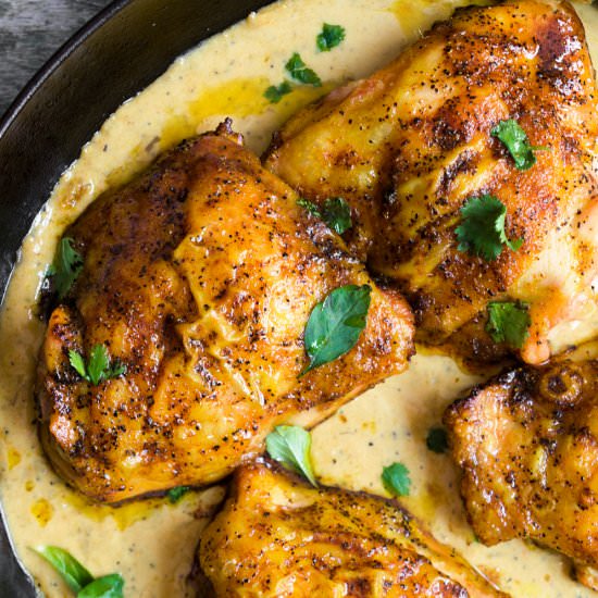 Roasted chicken with miso curry