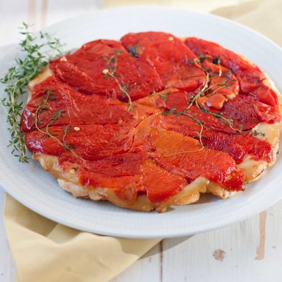 Tarte tatin with peppers