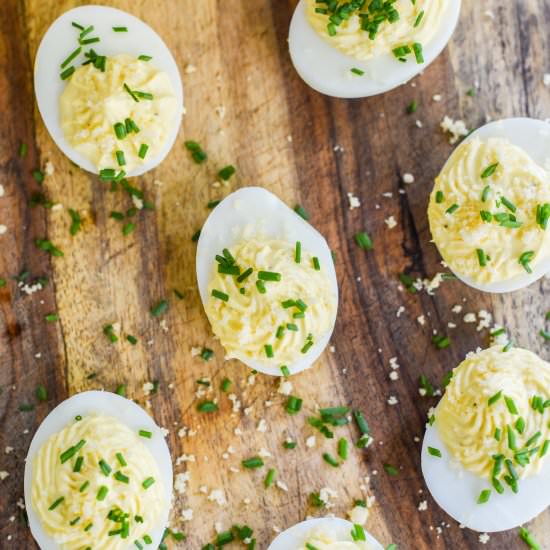 Sour Cream and Cheddar Deviled Eggs