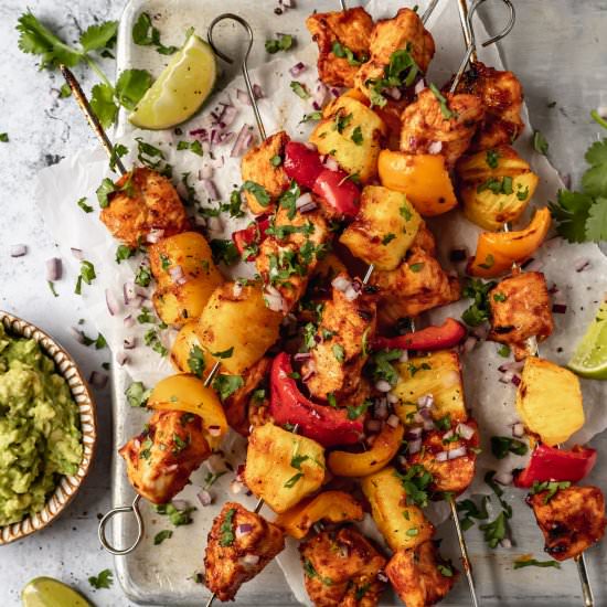 Smoky Pineapple Chicken Kebabs