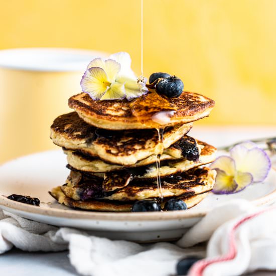 Almond Blueberry Ricotta Pancakes