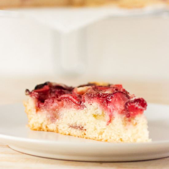 Vegan Strawberry Rhubarb Cake