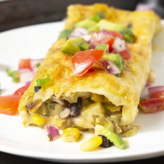 Zucchini Enchiladas with Elote