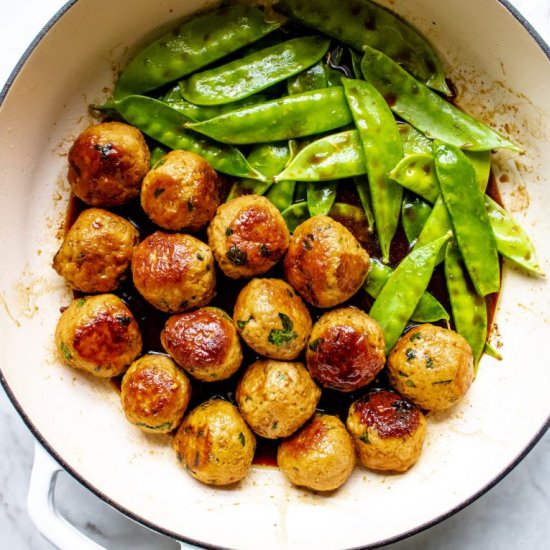 One Pan Asian Turkey Meatballs 