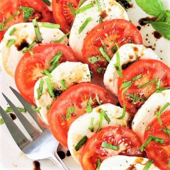 caprese salad with balsamic drizzle